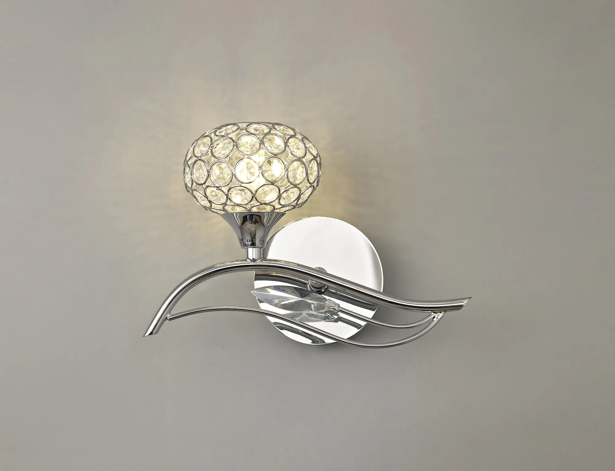 IL30951/L  Leimo Crystal Switched Wall Lamp 1 Light